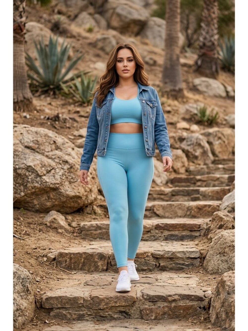NWT - Fabletics High-Waisted XL Blue Nylon Blend Athletic Leggings (SKU#1204)